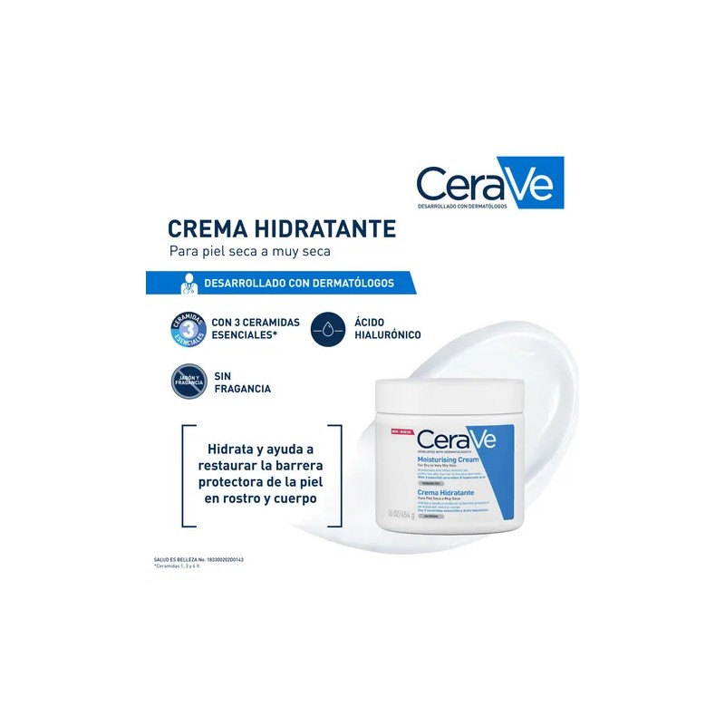 Crema Hidratante Cerave para piel seca a muy seca 454g
