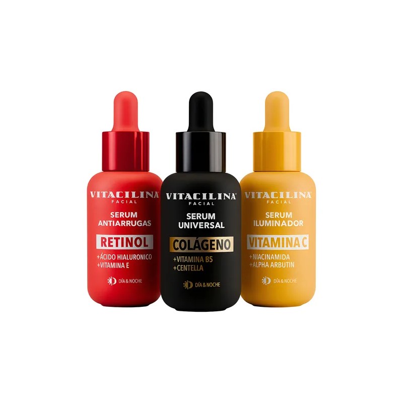 Kit Sérum Facial Vitacilina Retinol Colágeno Y Vitamina C Mixta