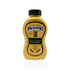 Pilsudski's Dill Pickle Mustard - 12oz Squeeze Bottle, Perfect condiments for any dish (Dill, 1 pack) All Natural, Gluten Free, Kosher, Vegan and Sugar Free