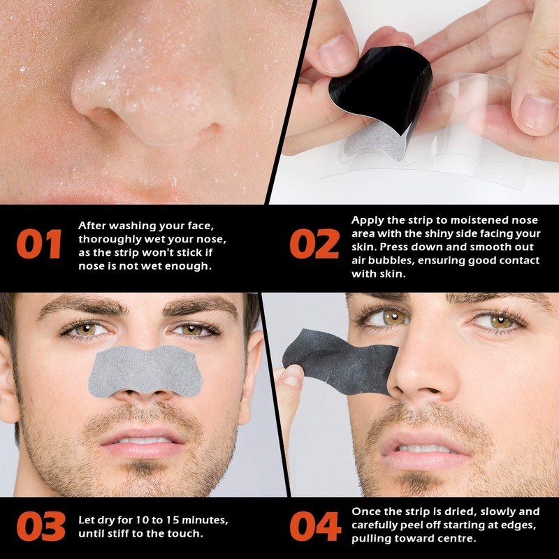 Men's Blackhead Pore Strips - 120 Deep Cleansing Facial Nose