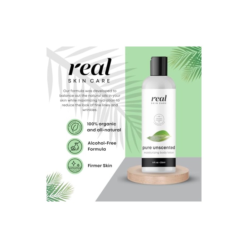 Real Skin Care- Loción corporal orgánica | Reafirma e hidrata
