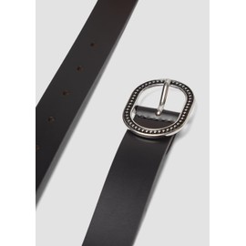 s.Oliver Leather Belt with Decorative Clasp, black