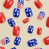 4th of July Press on Nails Short Square Fake Nails
