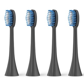 Lächen Replacement brush head, moderate hardness of the brush head, suitable for all Smile electric toothbrushes, W162 (black)