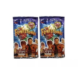 2 Packs 1993 The Flintstones Movie Bubble Gum Trading Cards Wax Pack Vintage 90s