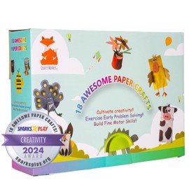 Crafty Mother Crafty Mother 18 Awesome Paper Crafts Arts and Crafts Supplies C Award Winning Crafts for Kids Ages 4-8 Toddler Activities -Fun and Educational Kids Art Supplies Promote Motor Skills, Problem Solving
