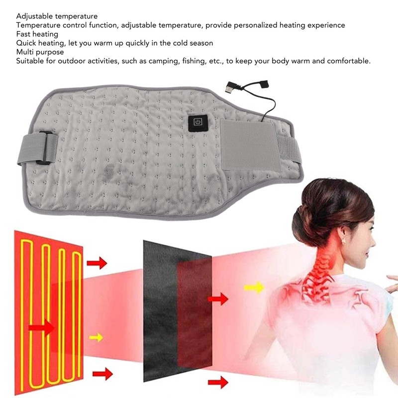 USB Powered Heated Waist Wrap Adjustable Temperature Fast Heating USB