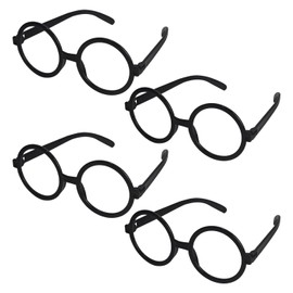 TYFGRT Pack of 4 Children's Glasses, Round Frame Glasses, Glasses Without Glasses, Dressing Glasses Props, Clothing Accessories, Party Decorations