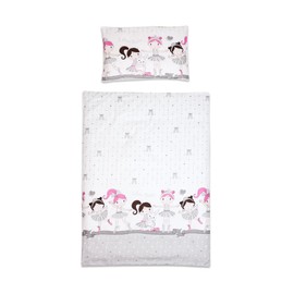 2 Piece Baby Kids Bedding Set 120x90 cm Duvet Cover & Pillowcase for Toddler Cot (White)