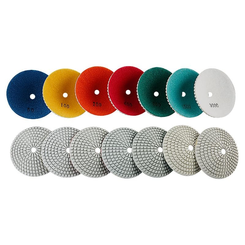 LOZLIN 8-Piece 5/8-11 Thread Curved Diamond Polishing Pad Set with