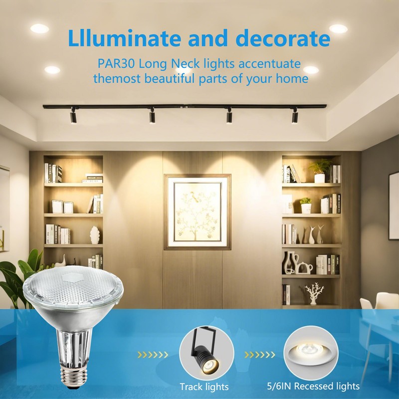 MISDOOD PAR30 Long Neck Halogen Flood Light Bulbs, 120V 39W,