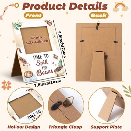 GROBRO7 Baby Sonogram Picture Frame - Coffee Baby Shower Sign Time to Spill the Beans Ultrasound Photos Frames Pregnancy Announcement Keepsake Gifts Gender Reveal Decorations for Expecting Parents