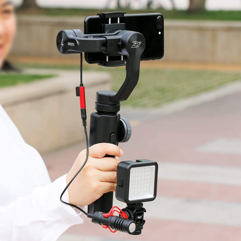 Triple Cold Shoe Mount Gimbal Extension Bracket, Universal Mic Stand