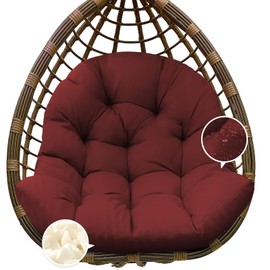 Tycdiose Egg Chair Cushion Replacement, Waterproof Outdoor Hanging Egg Chair Cushion Hammock Swing Chairs Cushions Pads, U-Shaped Thickened Cushions for Hanging Eggs Chairs, 47x33x7 Inches (Red)