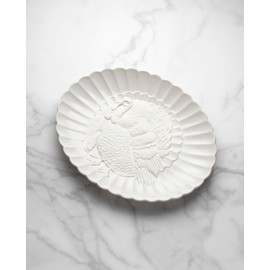 LENOX French Perle Carved Turkey Platter, White, 6.39