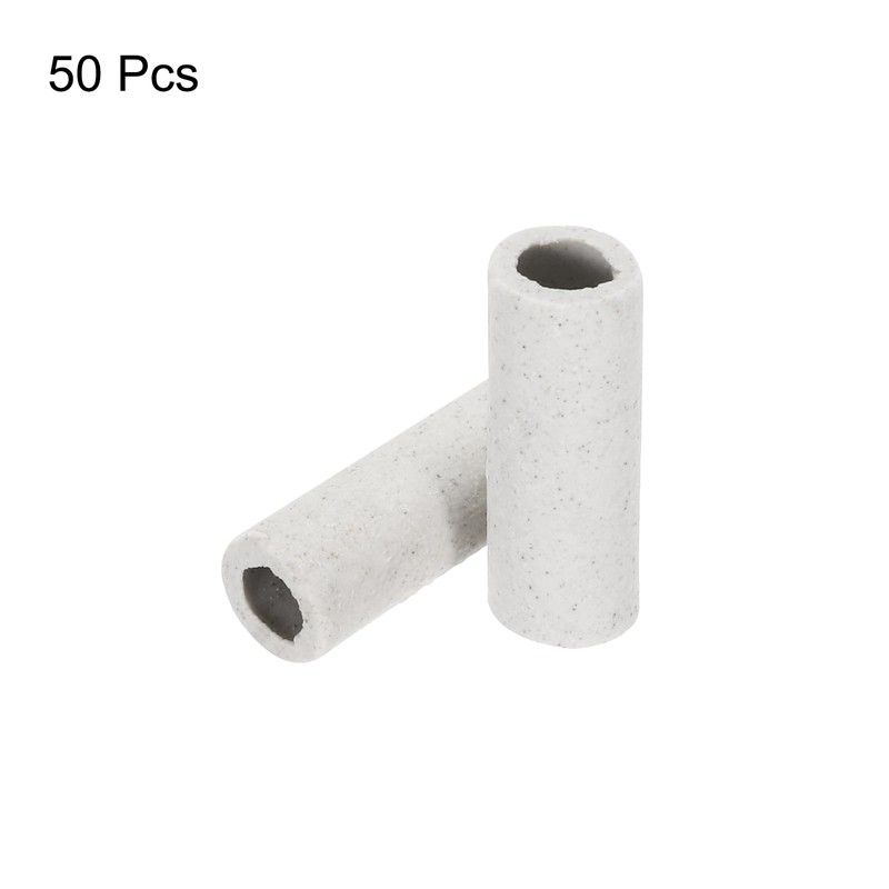 sourcing map 50pcs Ceramic Tube Insulated Electronic Wire Bundle Protection