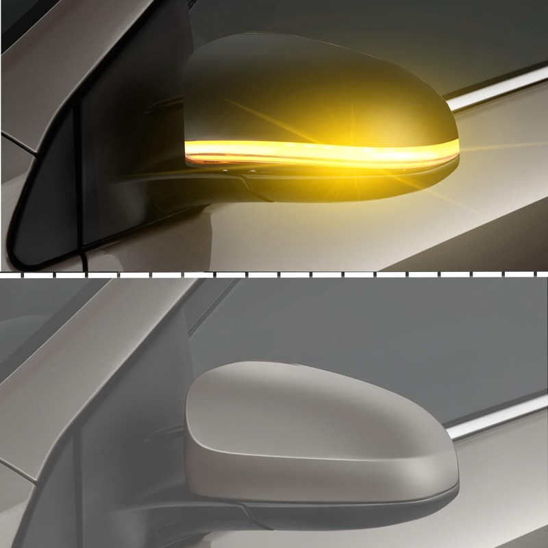 ZDEERAOTO LED Rear Side Mirror Light DRL Amber Sequential Turn