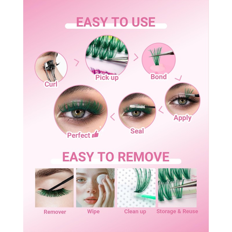 NAGARAKU Partial False Eyelashes, Dense Long Eyelashes, 3D Feel Up,