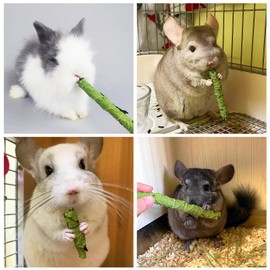 Fhiny Rabbit Chew Toys, 100g Natural Mulberry Leaf Crispy Rolls Small Animal Molar Snacks Chinchilla Sticks Guinea Pig Chews for Teeth Dental Care for Bunny Guinea Pig Chinchilla Hamster Gerbil