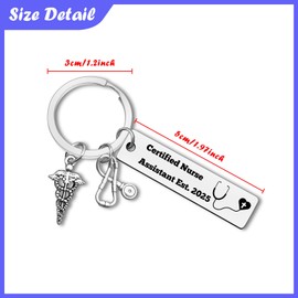 Dabihu CNA Keyring 2025 Graduation Gift for Women Men Certified Nursing Assistant Gifts Keychain CNA Week Gifts Medical Student Nursing School Student Gift