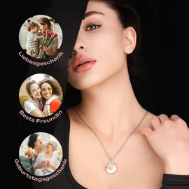 Photo Locket Necklace with Dandelions Pendant – Colour Rose Gold – Chain 70 cm – Natural Jewellery – Exclusive Gift Box, Stainless Steel, No Gemstone