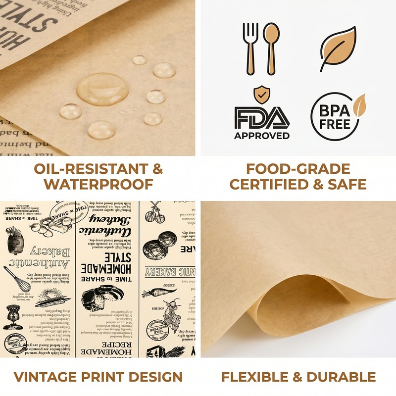 50 Pcs Greaseproof Baking Paper Sheets