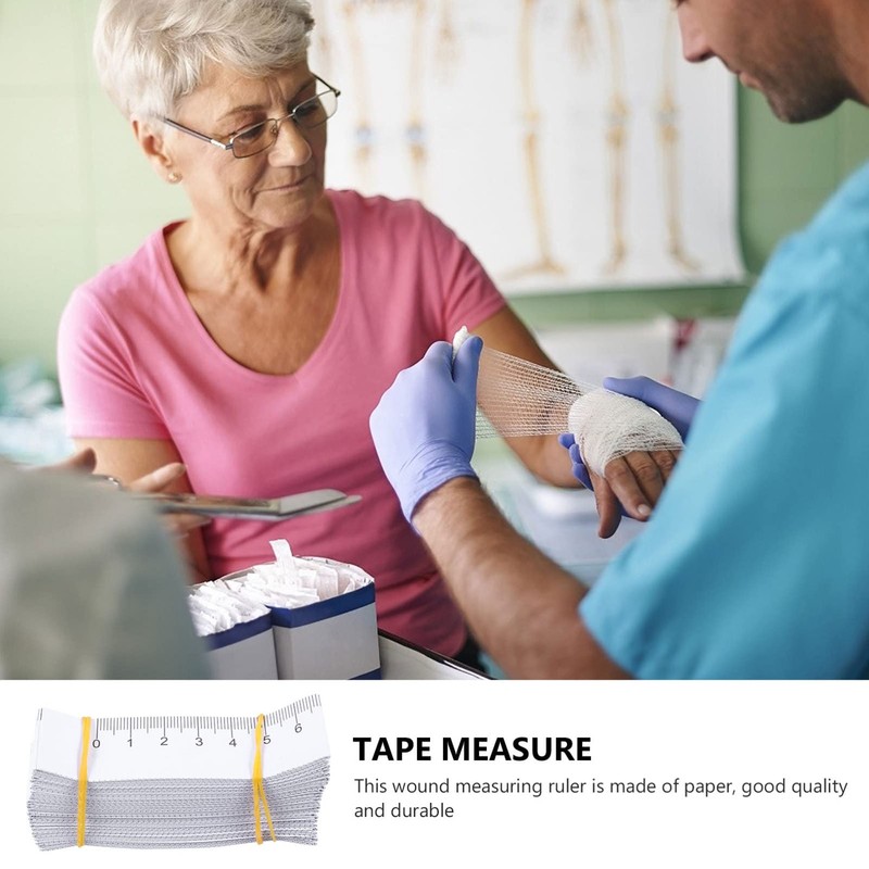 100Pcs 40"/ 100CM Paper Measuring Tape, Disposable Wound Measuring Rulers,