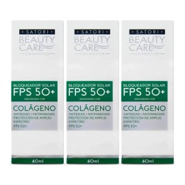 Kit 3pzs Bloqueador Solar Fps50+ Colágeno Satori Beauty Care