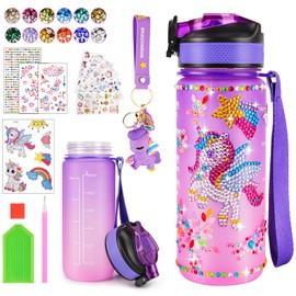 Decorate Your Own Water Bottle Craft Kits for Kids, Unique Birthday Christmas Gifts Unicorn Gifts for Girls 4-12 Years Old, Creative Arts and Crafts for Kids, Diamond Painting Toy DIY Sport Bottle