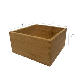 SYAOYI Bamboo Drawer Organizer 4"*4"*2", Bamboo Storage Box for Clothes, Dresser Makeup, Kitchen Utensil, Office Supplies