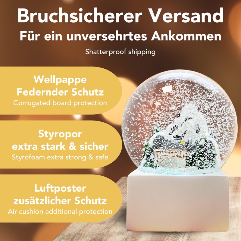 Christmas Snow Globe | Mountain Landscape with Bridge | Base