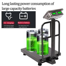 CXWAWSZ 660LBS Industrial Platform Scale Weight Computing Digital Scale Floor Platform Scale with Removable Guardrail Perfect for Postal Luggage Shipping Mailing Weighing LB/KG