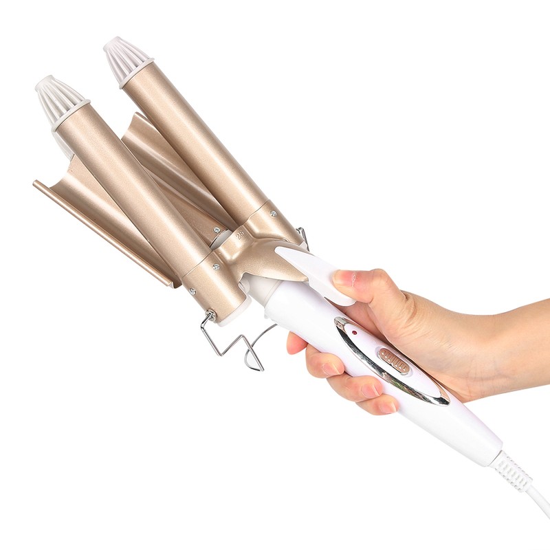 Three Barrel Curling Iron Salon Hairstyling Waver Hair Crimper Hairdressing