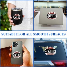(3 PCS) Senior Football Stickers Class of 2026 Vintage, Senior Sports Waterproof Decals for Helmets Cars Water Bottles, Durable Vinyl Gift for Football Fans 3 Inches