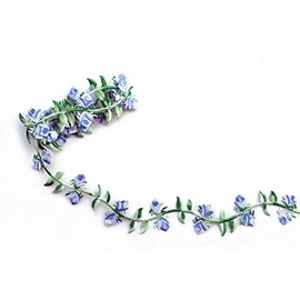 1.25" Blue Black Red Orange Fuchsia Purple Eggplant Yellow Pink Green Rose Iron on Lace Trim Sold by Yard (Blue)