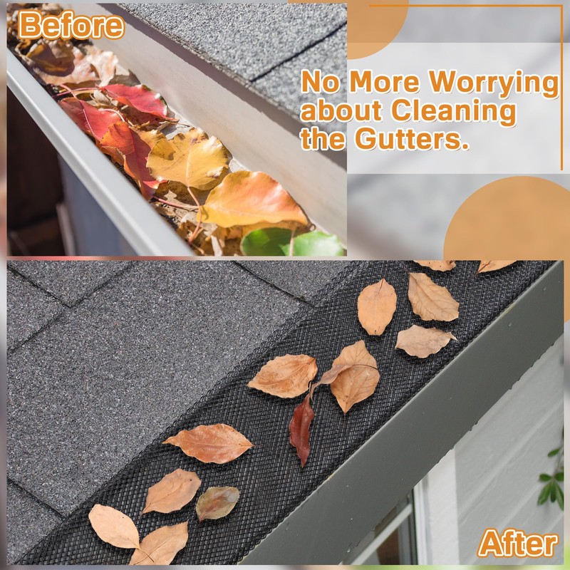 Blulu 25 Pcs Lock in Gutter Guard 6 Inch x