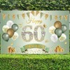60th Birthday Banner Women Men Decoration Green Gold 60 Background