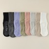 Non-Slip Rubber Yoga Socks for Men and Women - Solid Color Mid-Calf Fitness Socks Size/White 20ea