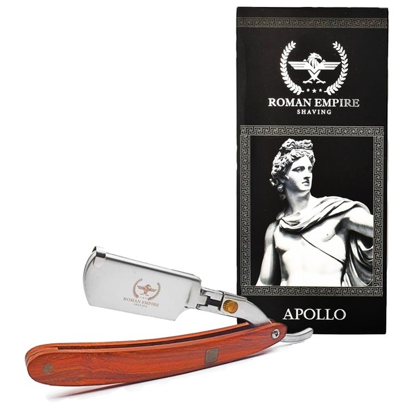 Razor Blades Club Roman Empire Razor Apollo Professional Barber Razor for Beard, Moustache and Contour (Silver, 1 Piece)