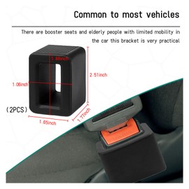 Augeny 2PCS Seat Belt Buckle Holder, Silicone Auto Rear Seatbelt Buckle Booster to Makes Receptacle Stand Upright for Easy Access, Universal Vehicle Seatbelt Buckle for Kids （Black）