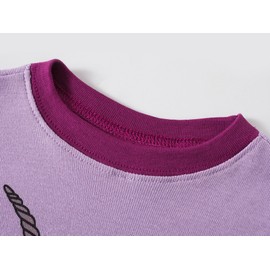 Girls Pajamas 100% Cotton Toddler Pjs Clothes Long Sleeve Kid Pjs Sleepwear Sets Size 5 Purple