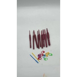 Kit Ganchillos Crochet 9 Agujas Mango Suave Ganchos Rojos