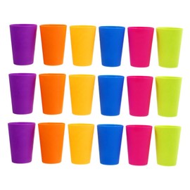 LABRIMP Reusable Drinking Cups 18 Large Tumblers Brightly Colored Unbreakable Ideal for Outdoor Gatherings Celebrations