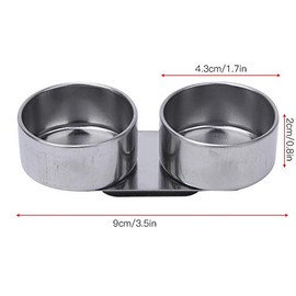 Stainless Steel Palette Cup Oil Painting Pot Large Mouth Double Dipper Oil Container with Lid Artists Palette Clip Cup Container