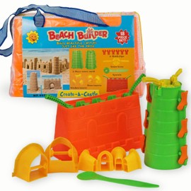Liberty Imports Beach Builder Create-A-Sand Castle Building Kit for Kids (18 Pcs)