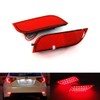 2x Red Lens Rear Bumper Reflector LED Fog Tail Stop