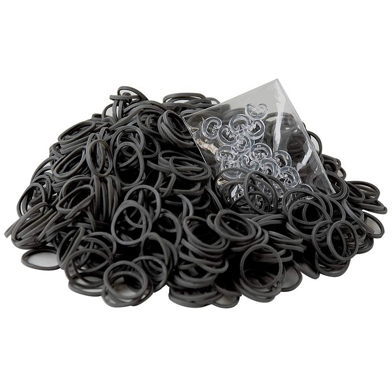 The Beadery - WonderLoom Bands, Black - 600 Bands, 24