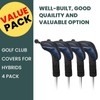 FINGER TEN Golf Club Head Covers Woods Hybrids Long Cover,