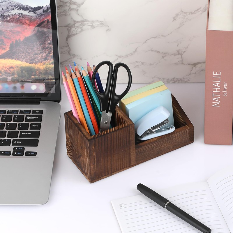 Hipiwe Business Card Holder Stand for Desk Wood Business Card