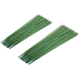 N A 100 Pieces Floral Stem Wire 18 Gauge, Dark Green stem wire for flowers, 9.8” and 11.8” floral wire for Handcrafts, Florist Flower Arrangements, Flower Making Supplies (Green)